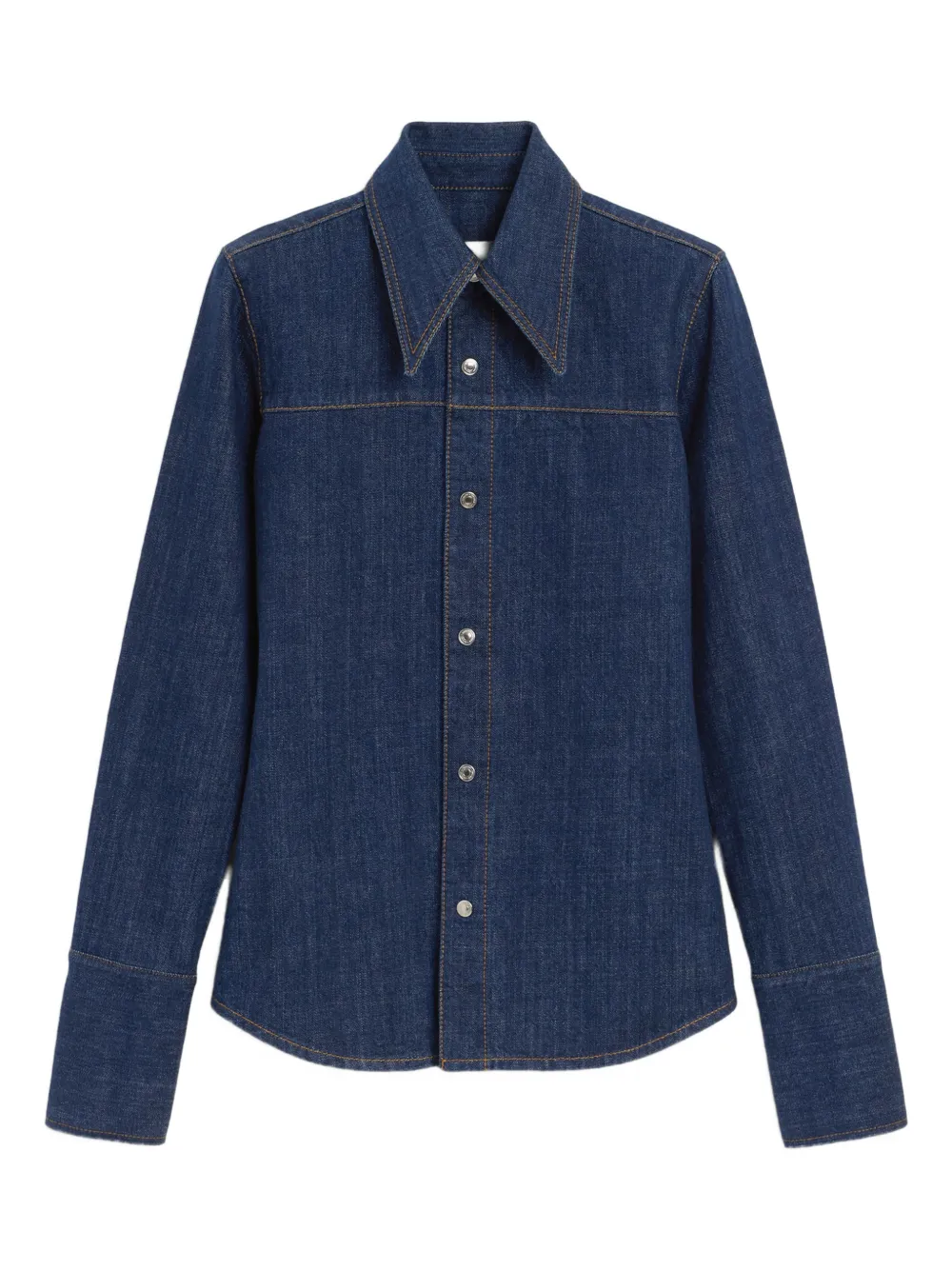 Ami Alexandre Mattiussi Blue Cotton Sharp Collar Shirt Blue In Blue