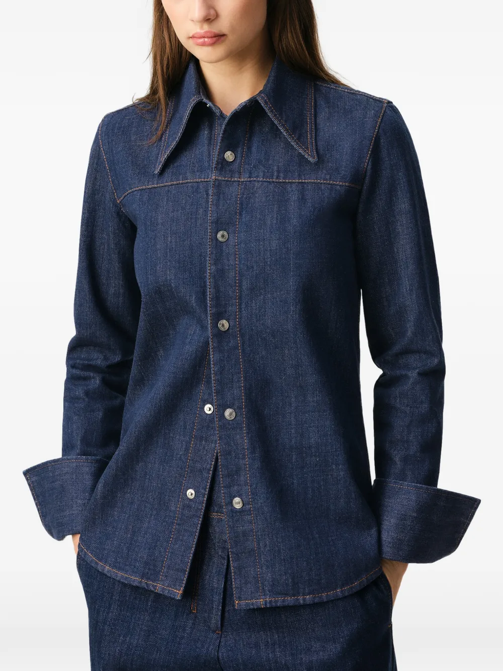  Ami Paris Sharp Collar Shirt - Blue 