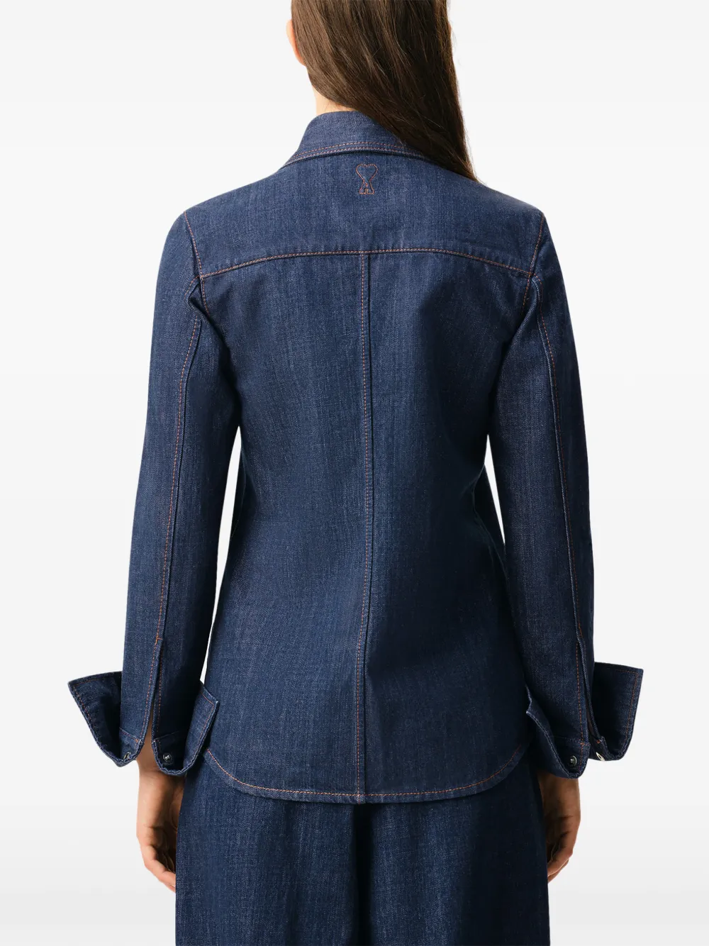AMI Paris Blouse met kraag Blauw