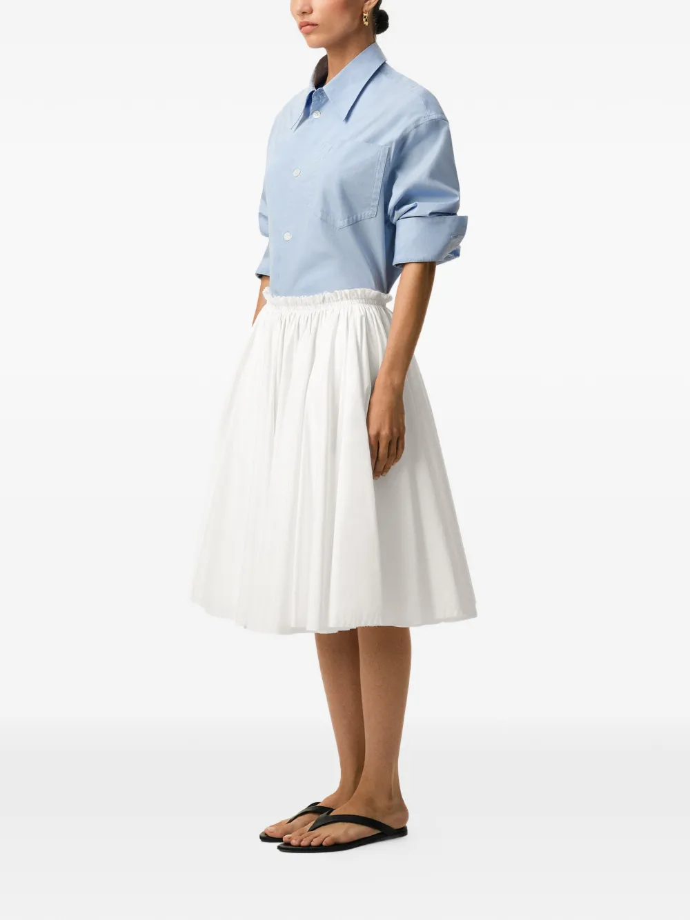  Ami Paris Corolla A-line Midi Skirt - White 