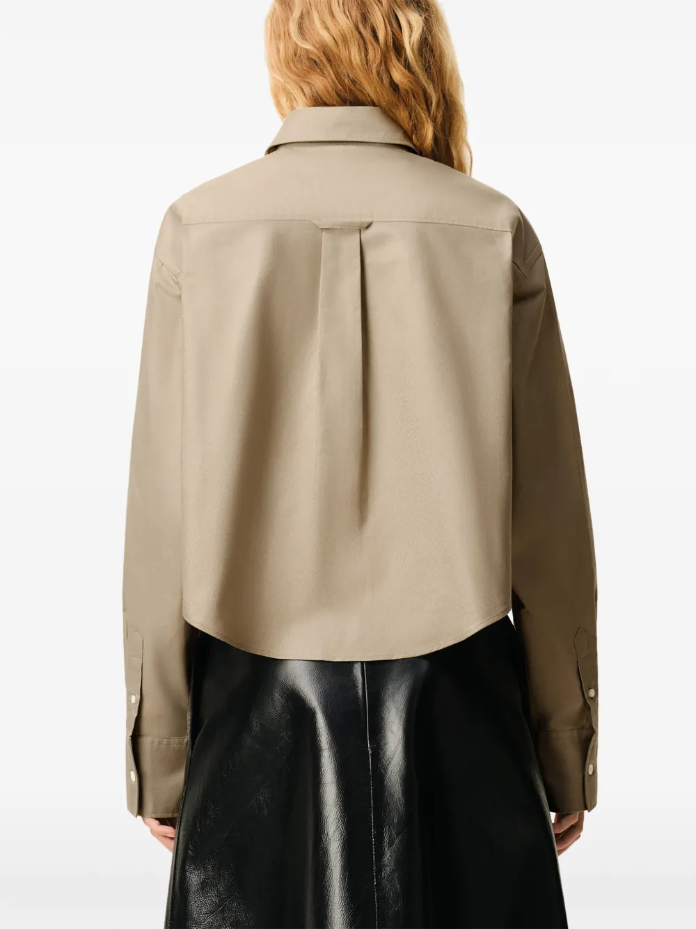 AMI Paris Ami De Coeur cropped blouse met reliëf Beige