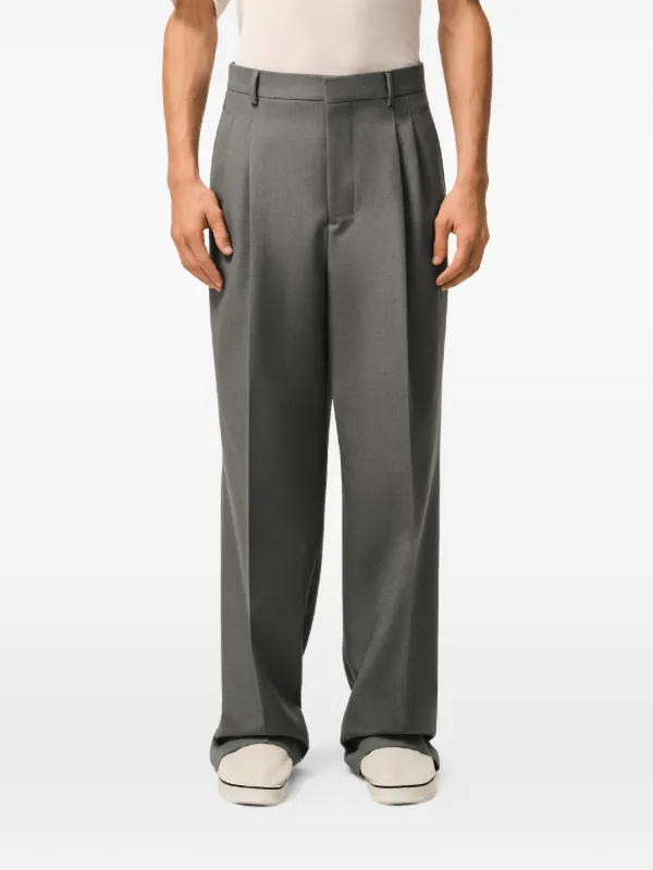 AMI Paris Pleated wide-leg Trousers | Grey | FARFETCH