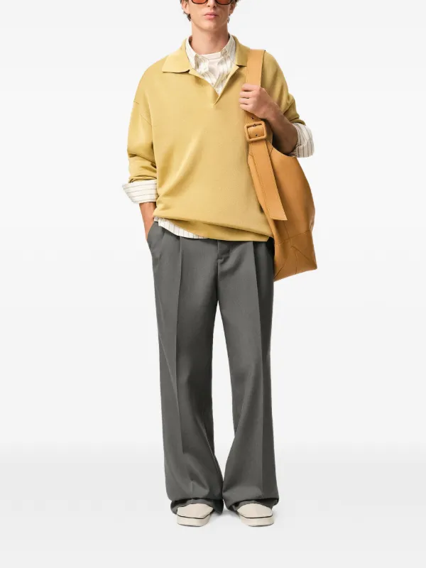 AMI Paris Pleated wide-leg Trousers | Grey | FARFETCH