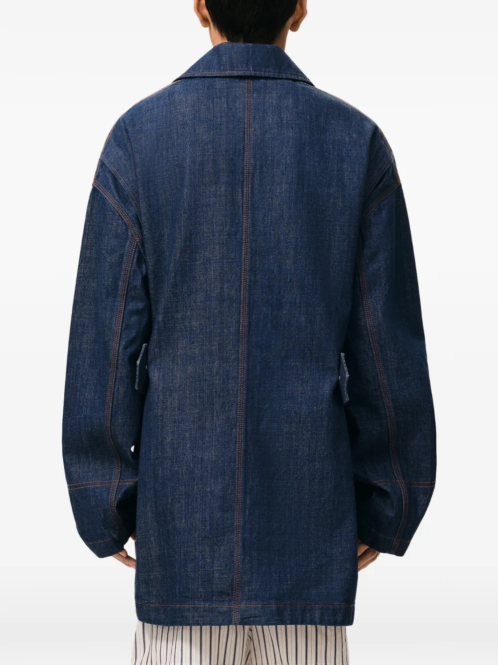 AMI Paris Denim jack met label Blauw