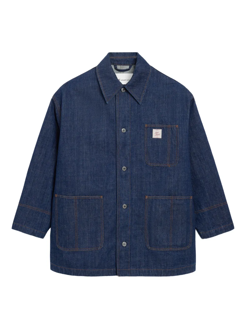 AMI Paris heritage-label denim jacket - Blu
