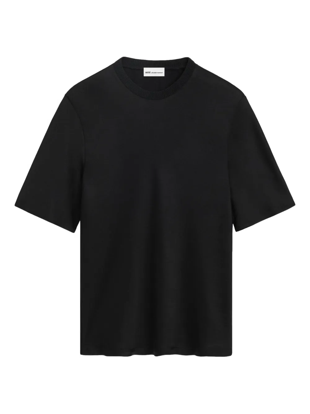 AMI Paris Blusa a maniche corte in raso - Nero