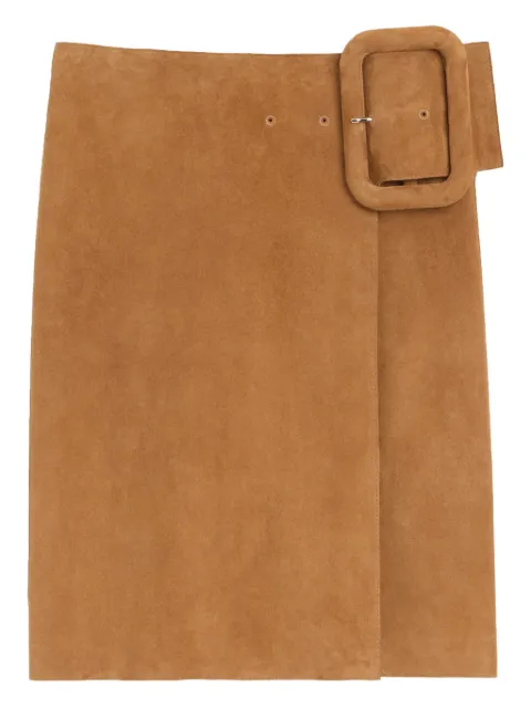 AMI Paris midi belted A-line skirt