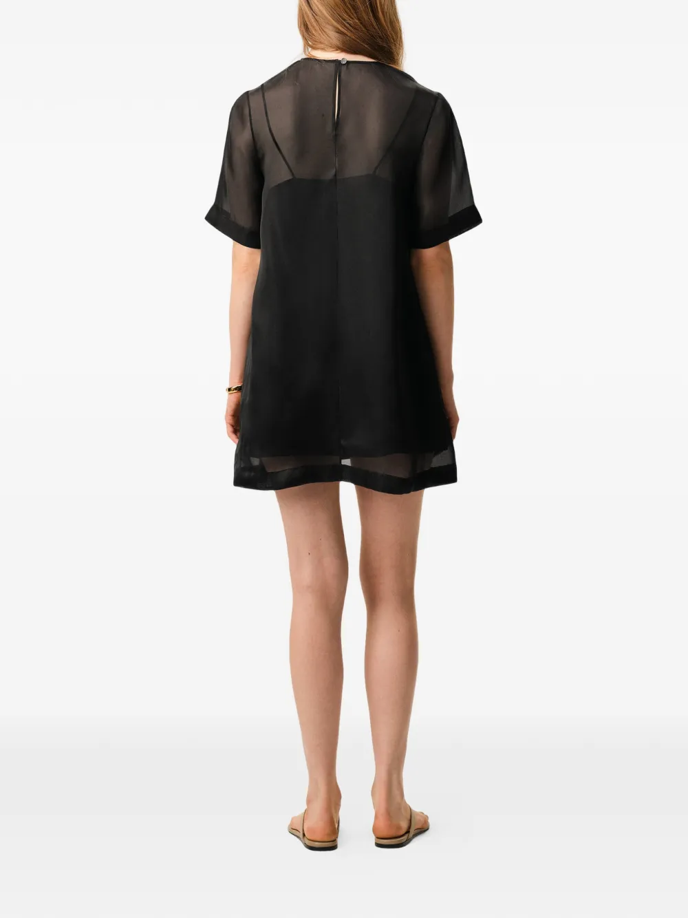 AMI Paris Trapeze mini-jurk met korte mouwen Zwart