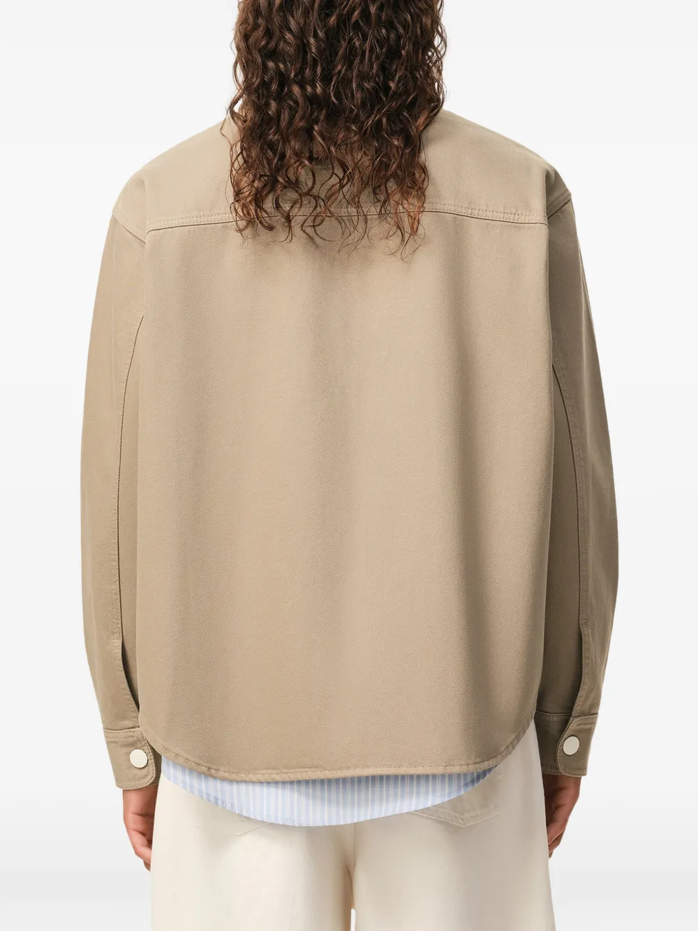 AMI Paris Overhemd met logopatch Beige