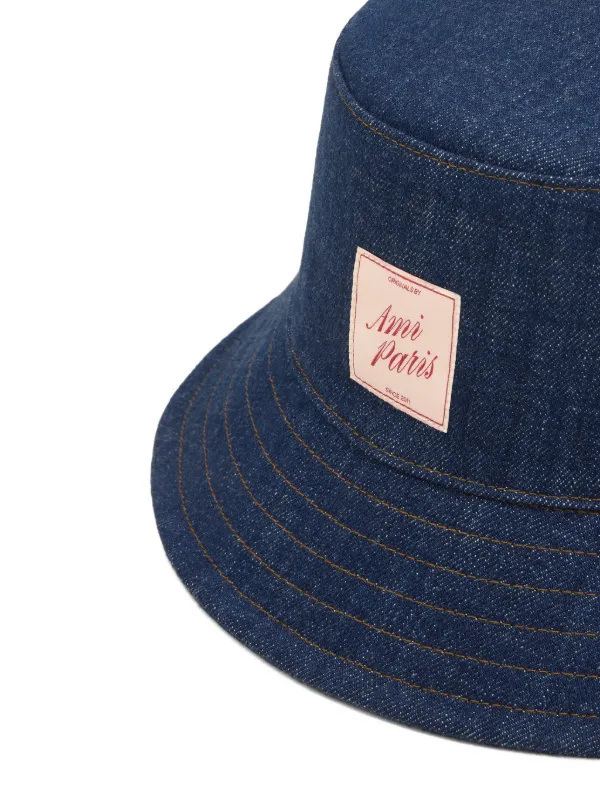 AMI Paris デニム バケットハット | ブルー | FARFETCH JP