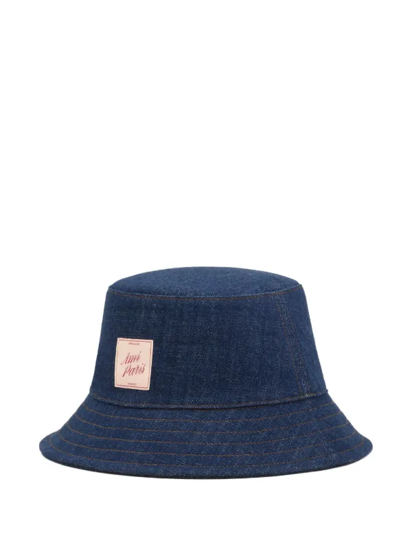 AMI Paris デニム バケットハット | ブルー | FARFETCH JP