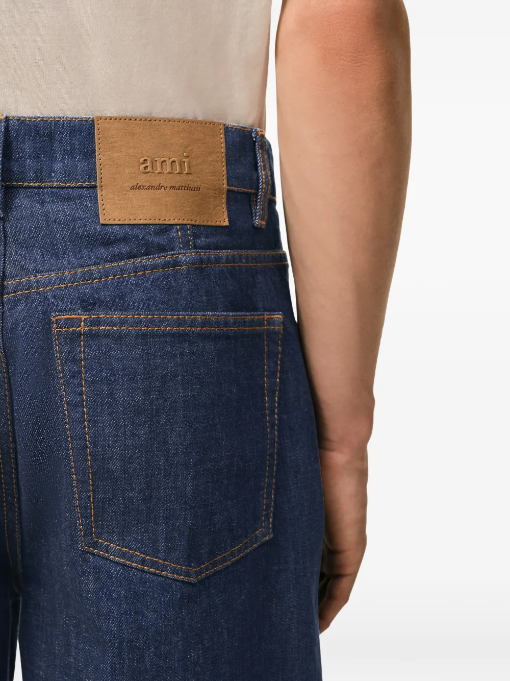AMI Paris Denim shorts met zakken Blauw