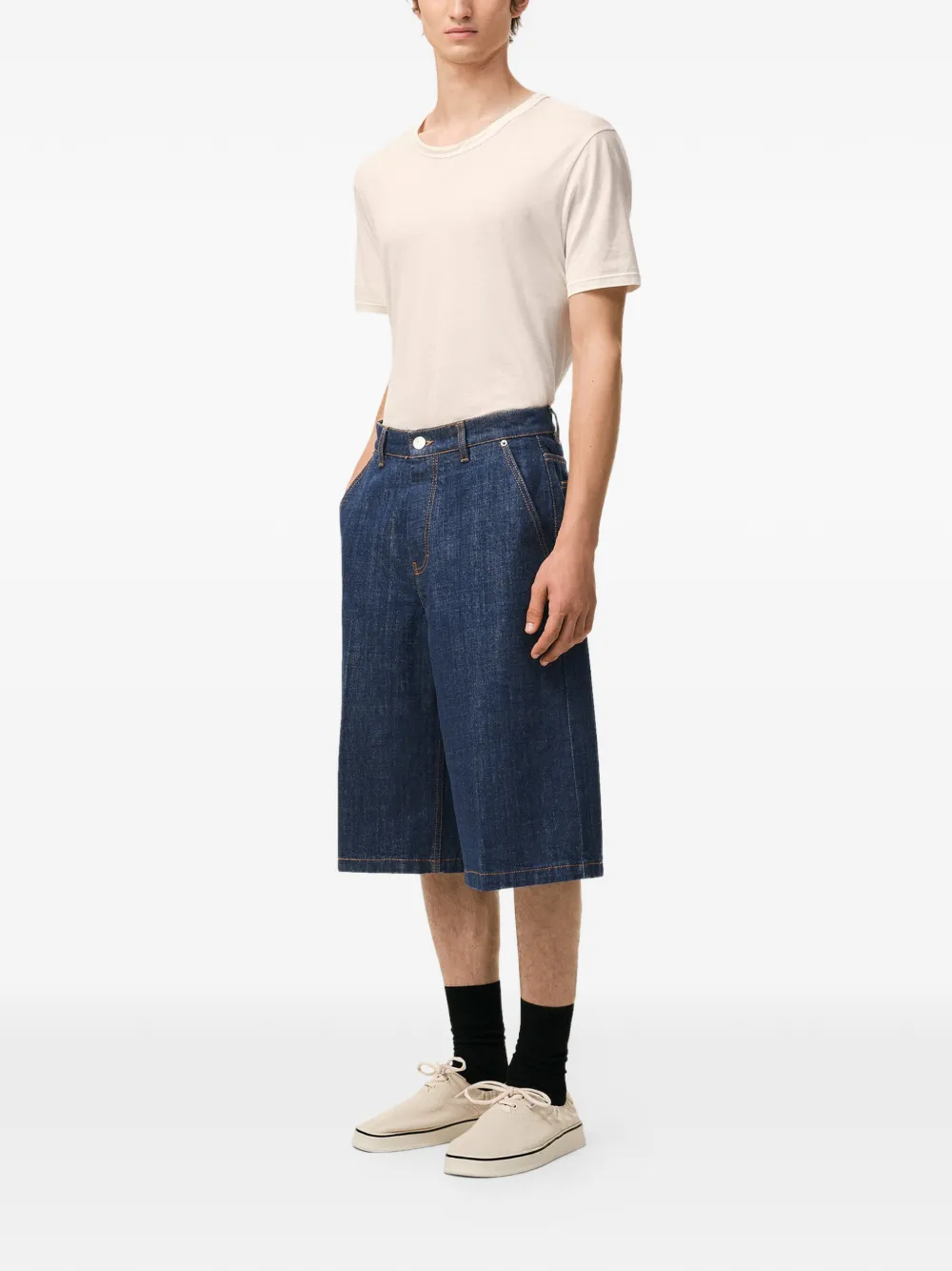  Ami Paris Five-pocket Denim Shorts - Blue 