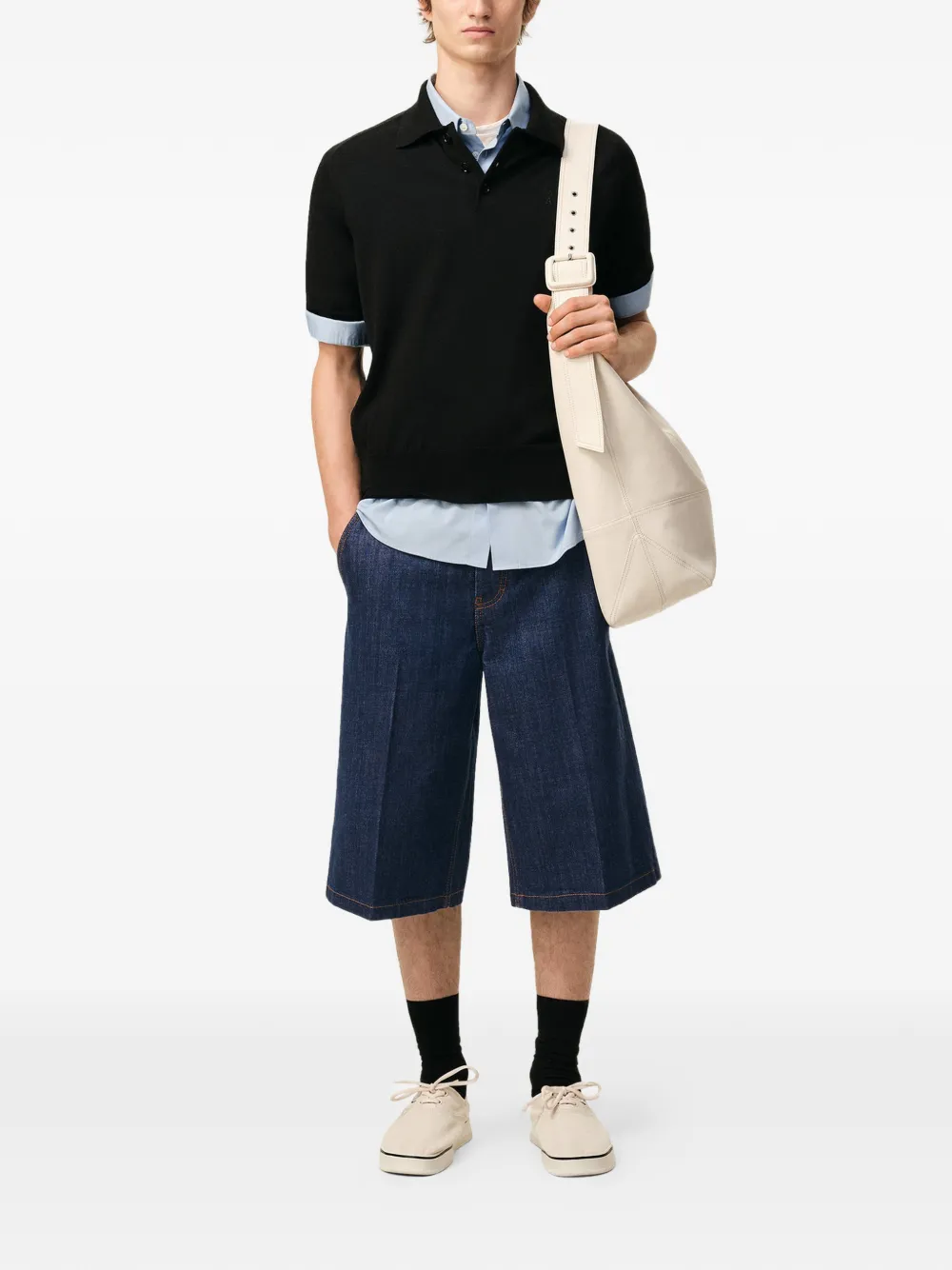 AMI Paris five-pocket denim shorts - Blauw