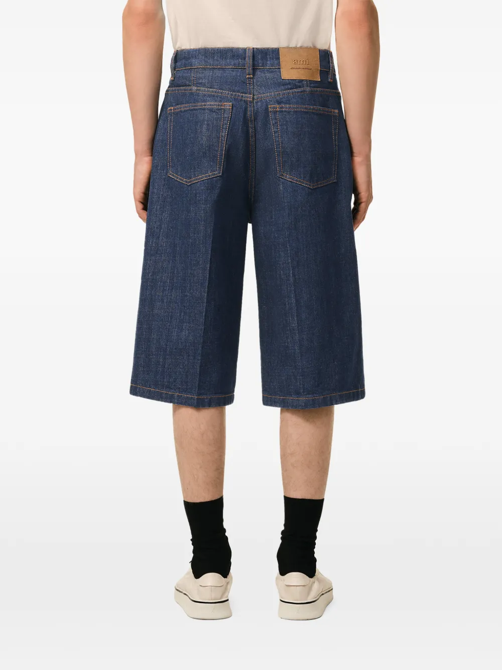 AMI Paris Denim shorts met zakken Blauw