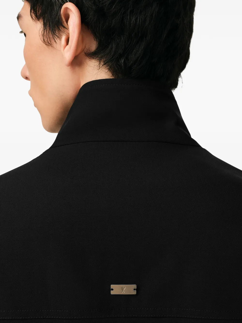 AMI Paris Harrington jack met hoge kraag Zwart