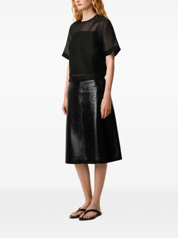 トップス Ami line tops AMI Paris ショートスリーブ シアートップ | ブラック | FARFETCH JP