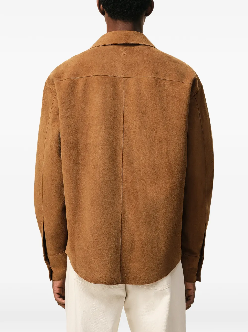 AMI Paris Suède shirtjack met knopen Bruin