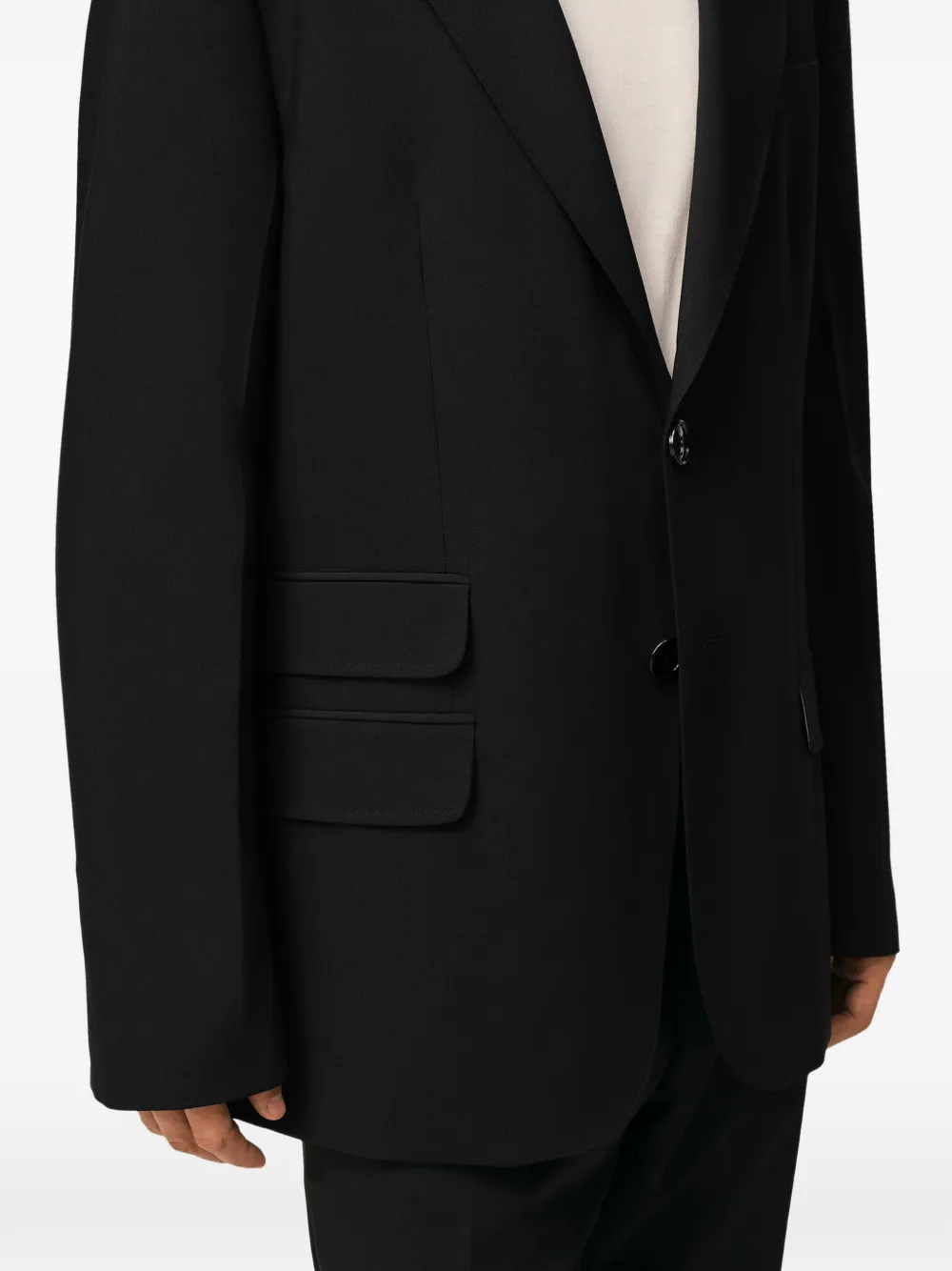 AMI Paris Blazer met enkele rij knopen Zwart