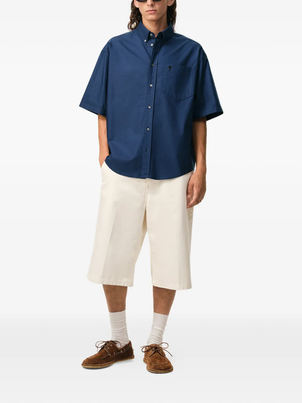 AMI Paris Overhemd met borduurwerk - Blauw