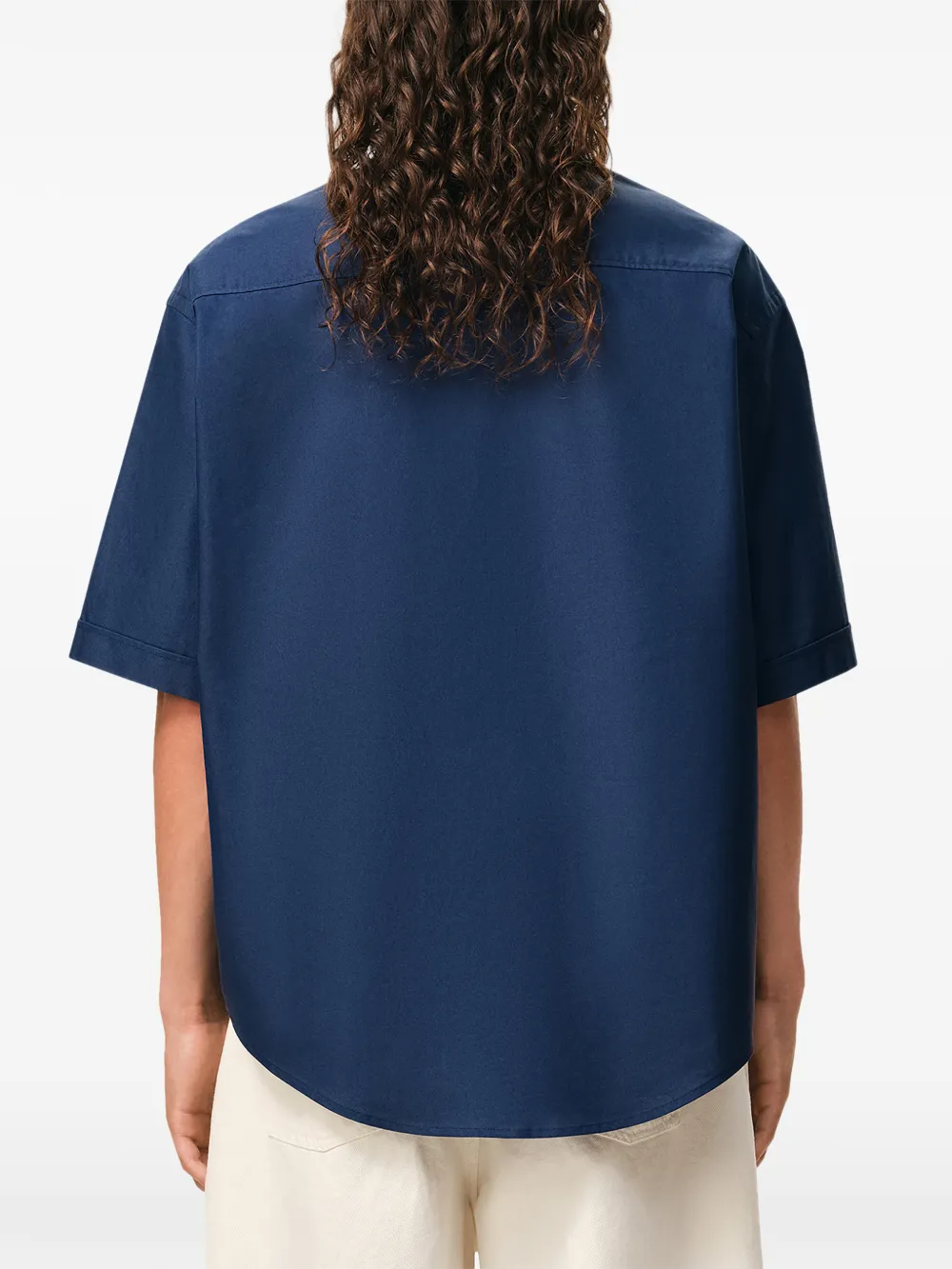 AMI Paris Overhemd met logo en korte mouwen Blauw
