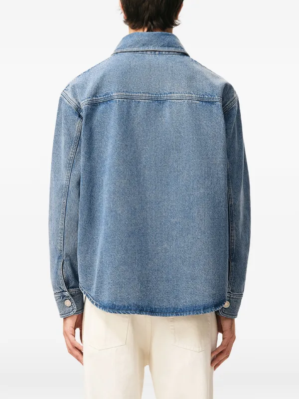 AMI Paris Ami De Coeur Denim Logo Overshirt | Blue | FARFETCH