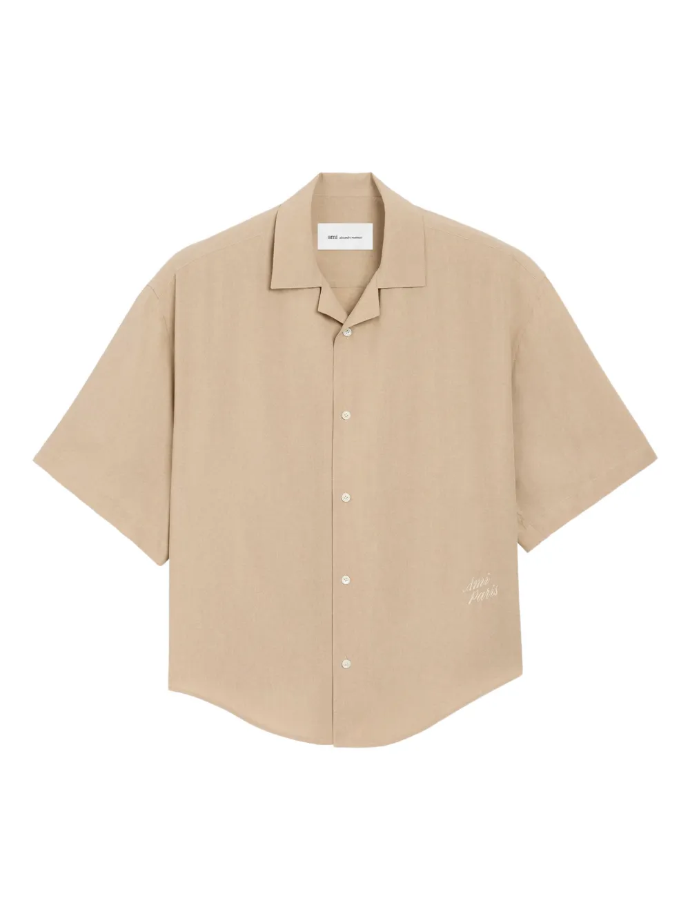 AMI Paris Camicia ricamata a maniche corte - Toni neutri