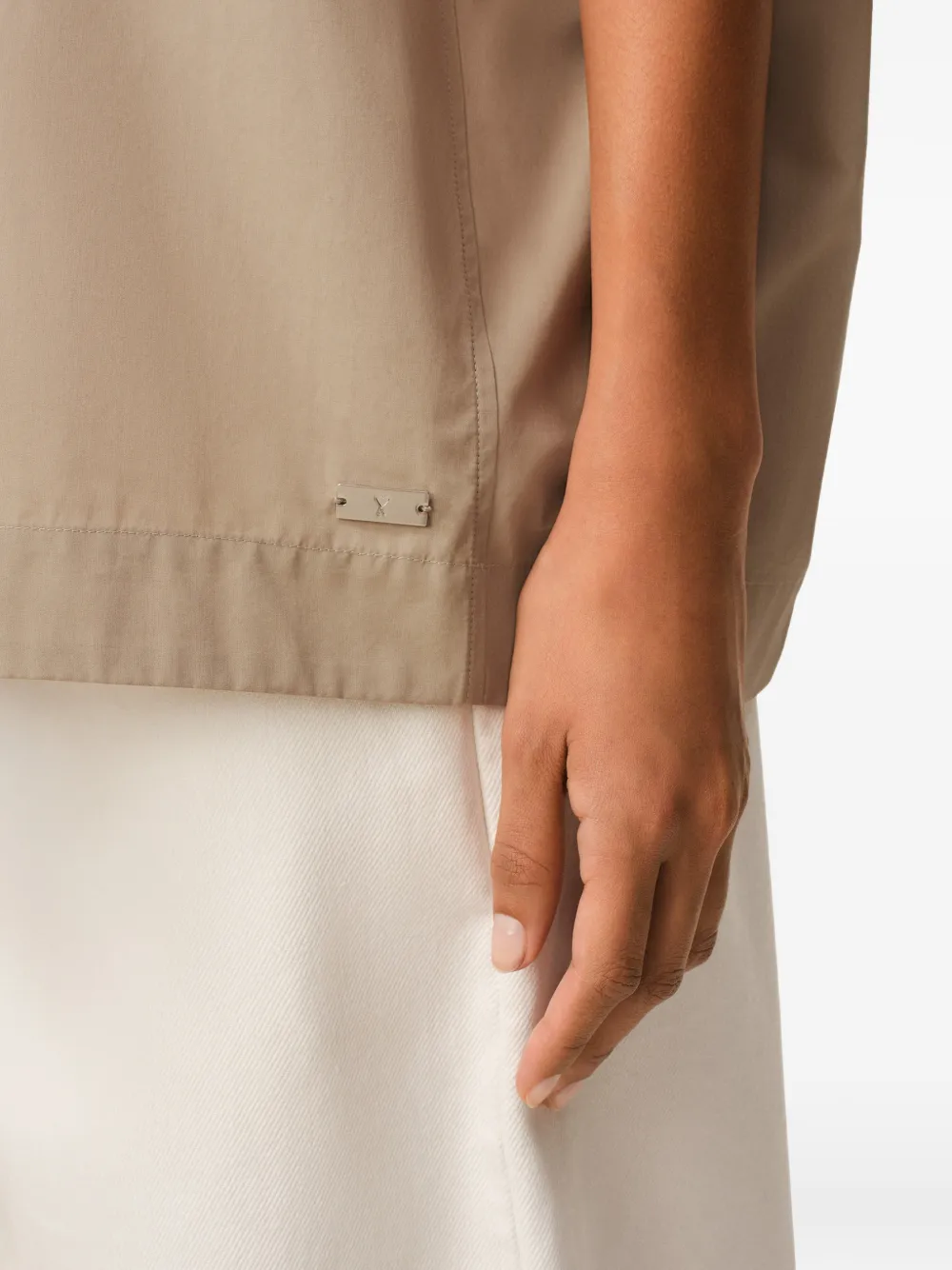 AMI Paris Blouse met col Beige