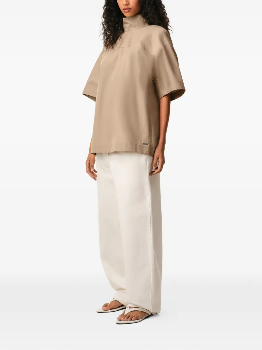  Ami Paris Turtleneck Blouse - Neutrals 