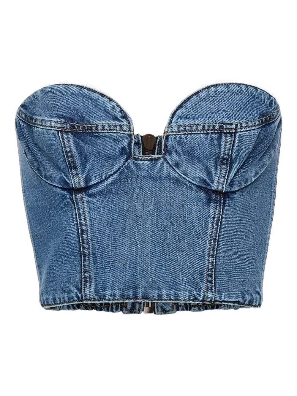 Magda Butrym zip denim tank top - Blu