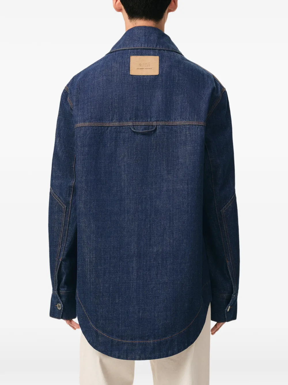 AMI Paris Ami De Coeur shirtjack met knopen Blauw