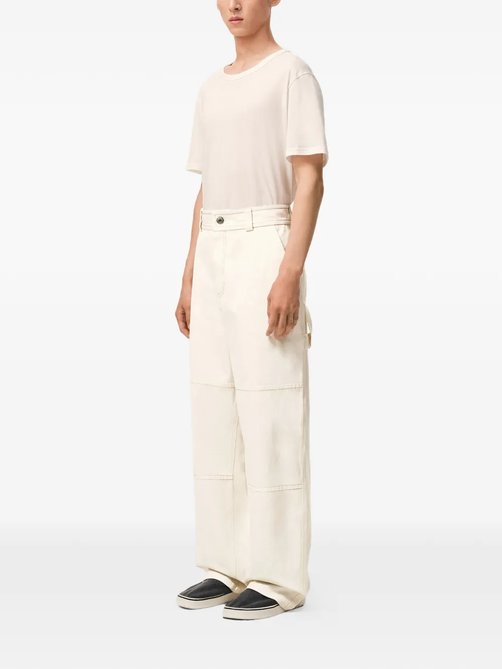 AMI Paris Katoenen cargo broek Beige