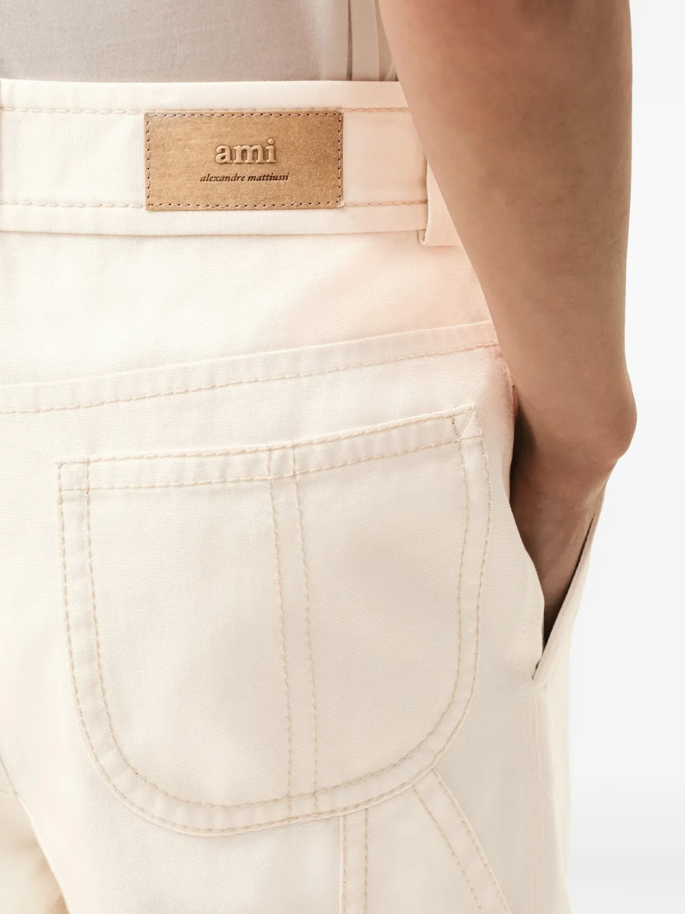 AMI Paris Katoenen cargo broek Beige