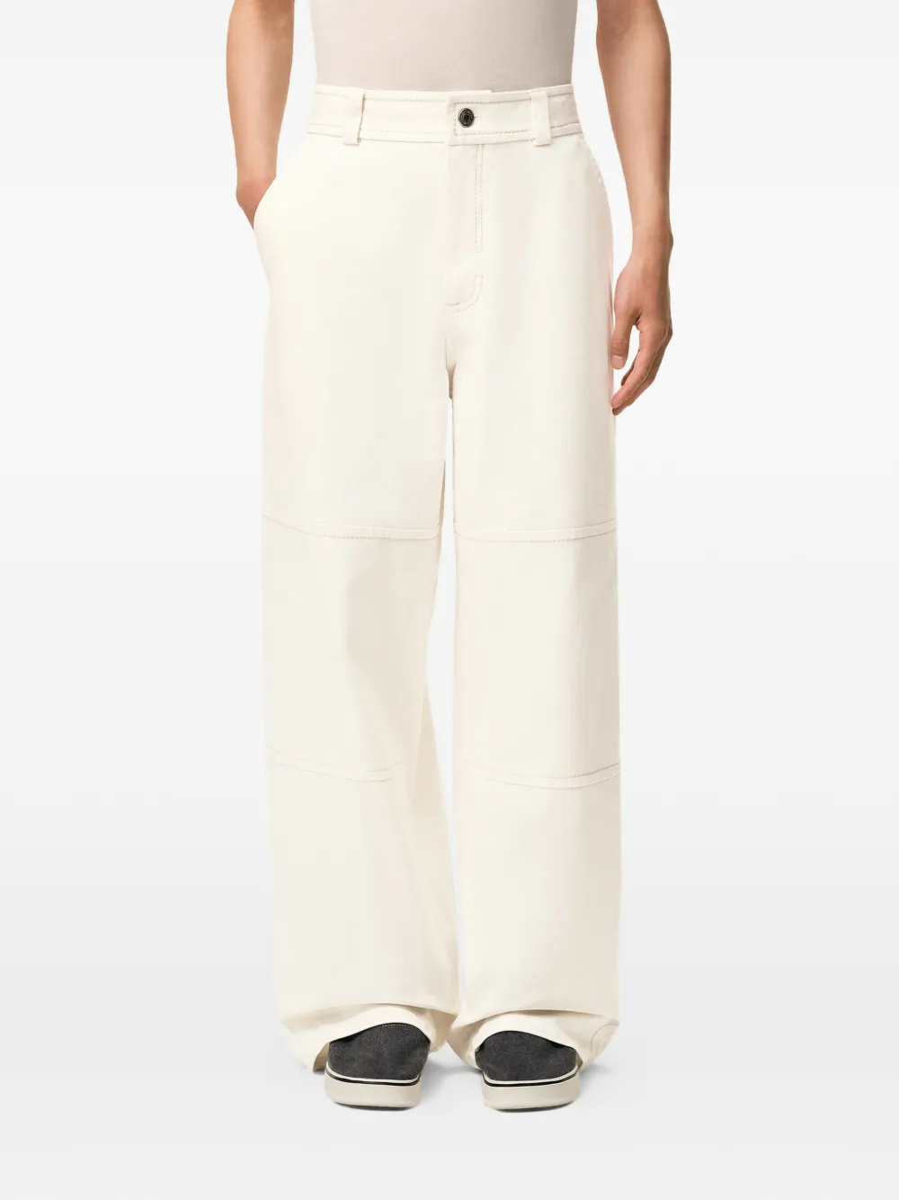 AMI Paris Katoenen cargo broek Beige