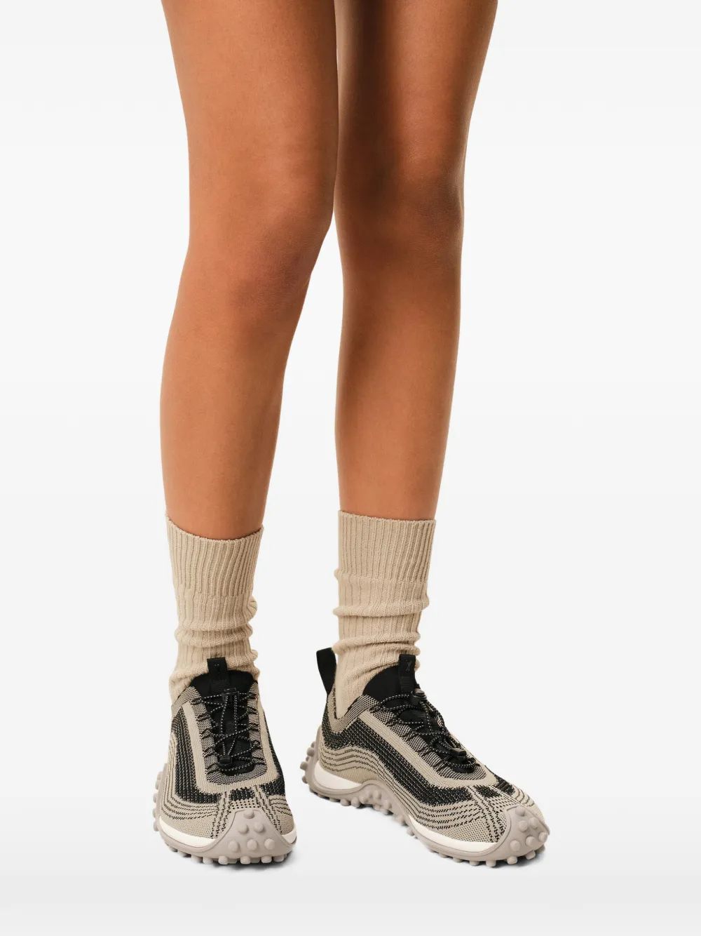 AMI Paris Sneakers met jacquard Beige