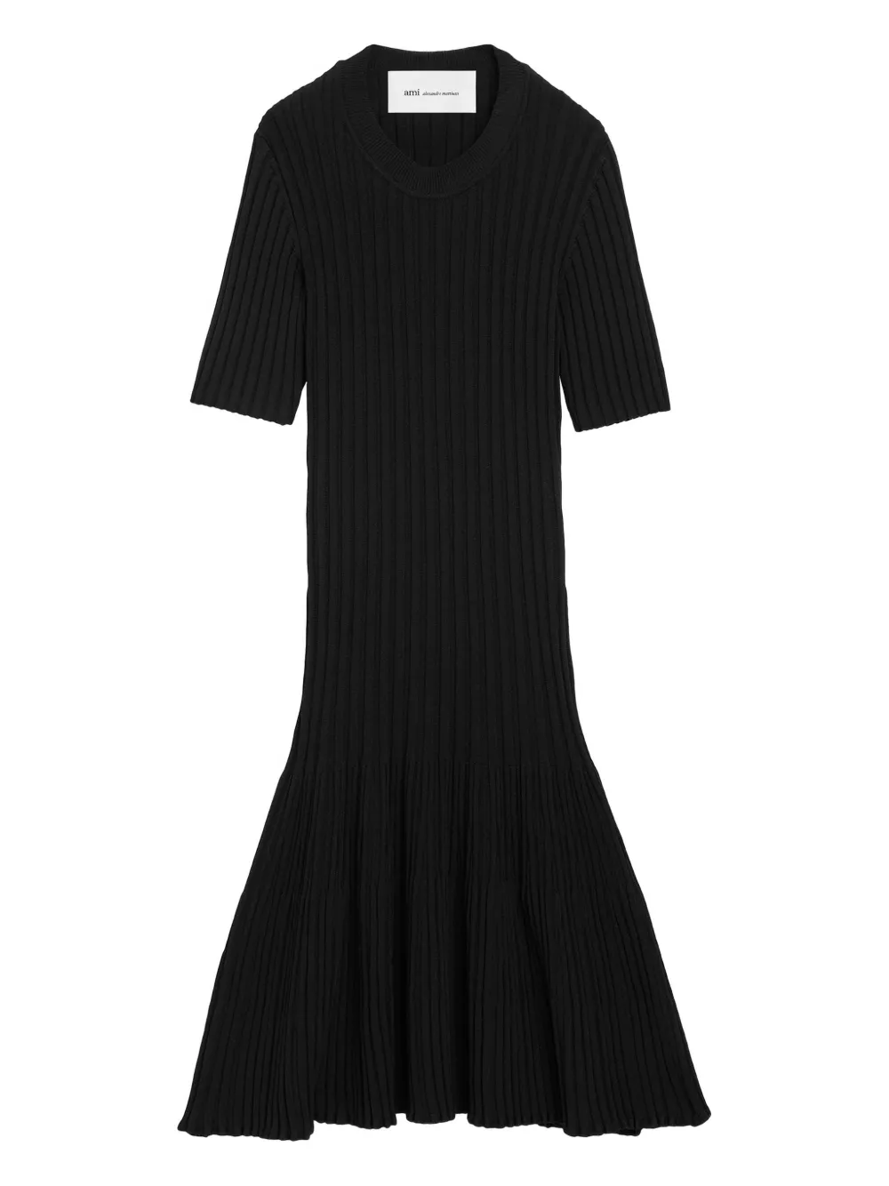 AMI Paris Geripptes Minikleid - Schwarz