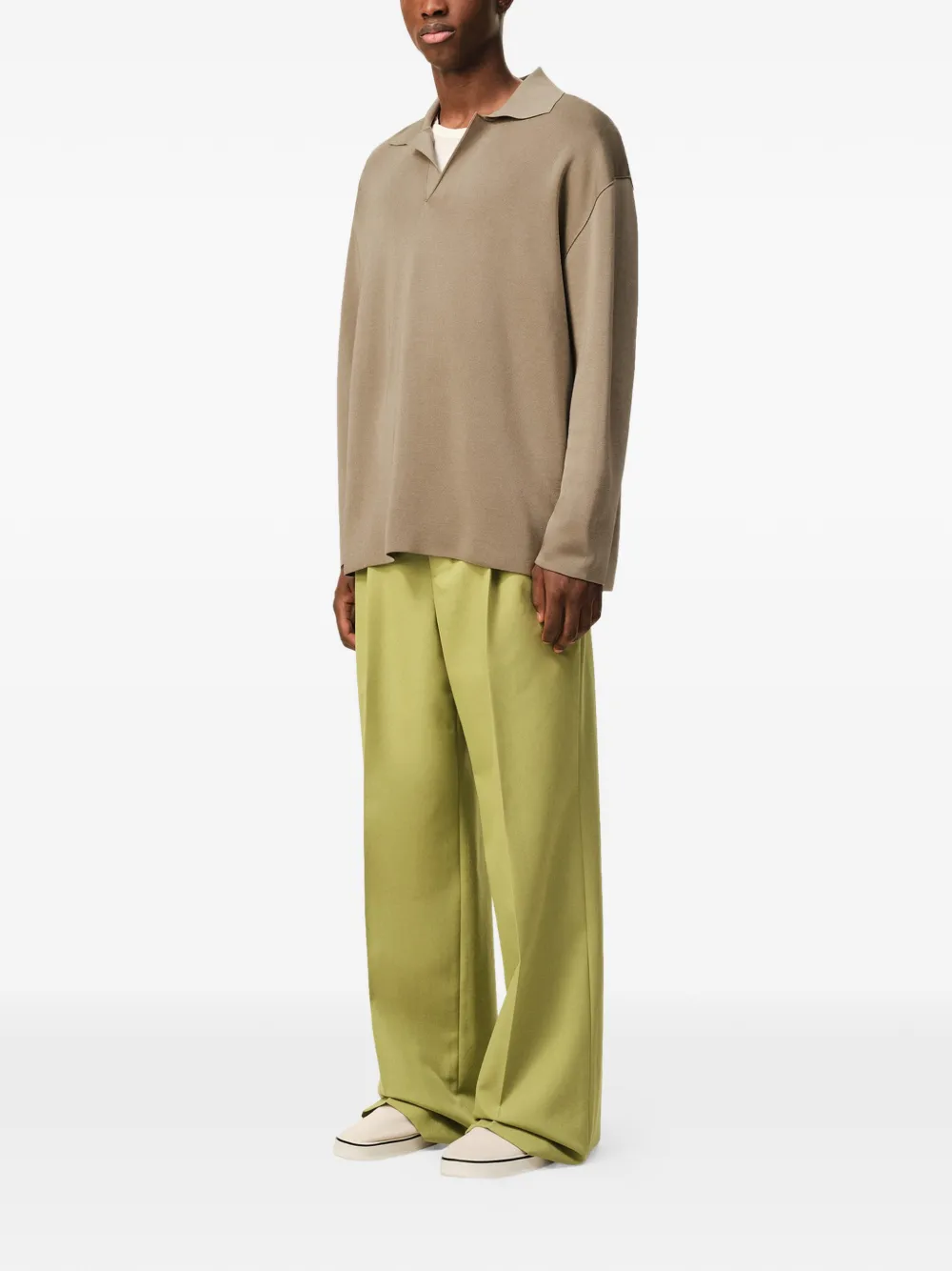 AMI Paris Trui met polokraag en lange mouwen Beige