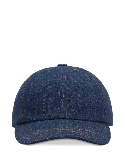 AMI Paris denim side-patch cap