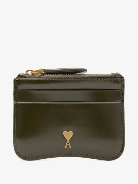 AMI Paris cow leather Paris Paris zipped card holder