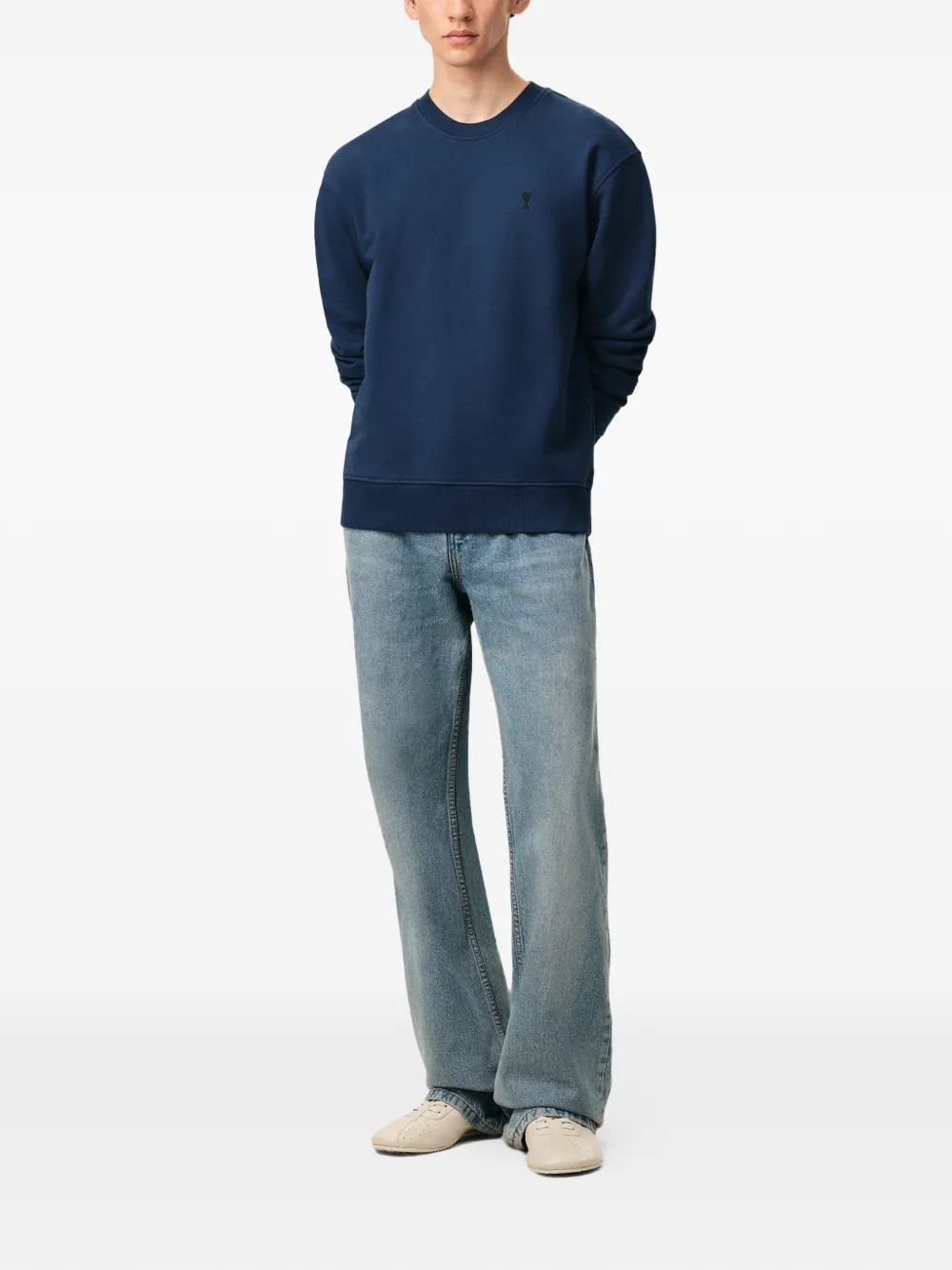 AMI Paris Ami De Coeur embroidered sweatshirt - Blauw