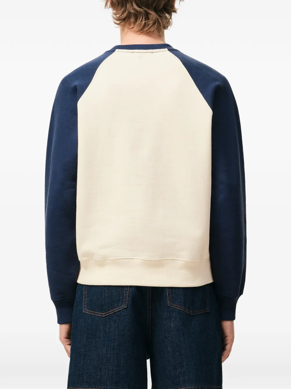 AMI Paris Ami De Coeur sweater met gebreide patch Beige