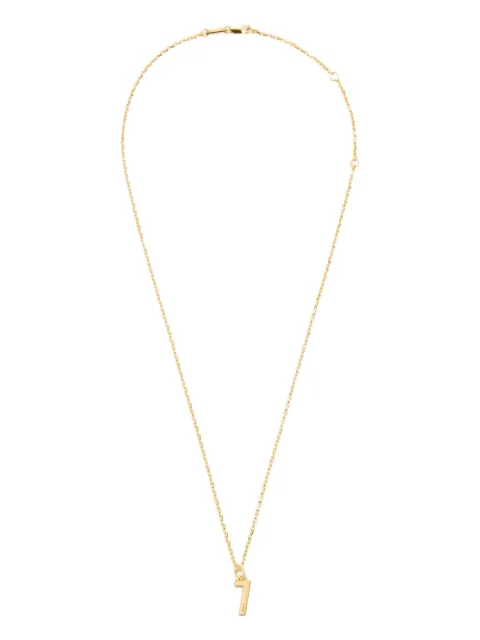 AMI Paris hammered number-pendant necklace