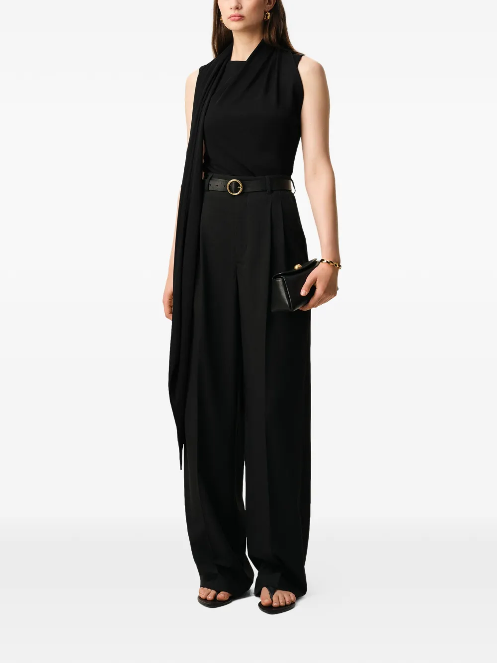 AMI Paris pussy-bow sleeveless top - Zwart