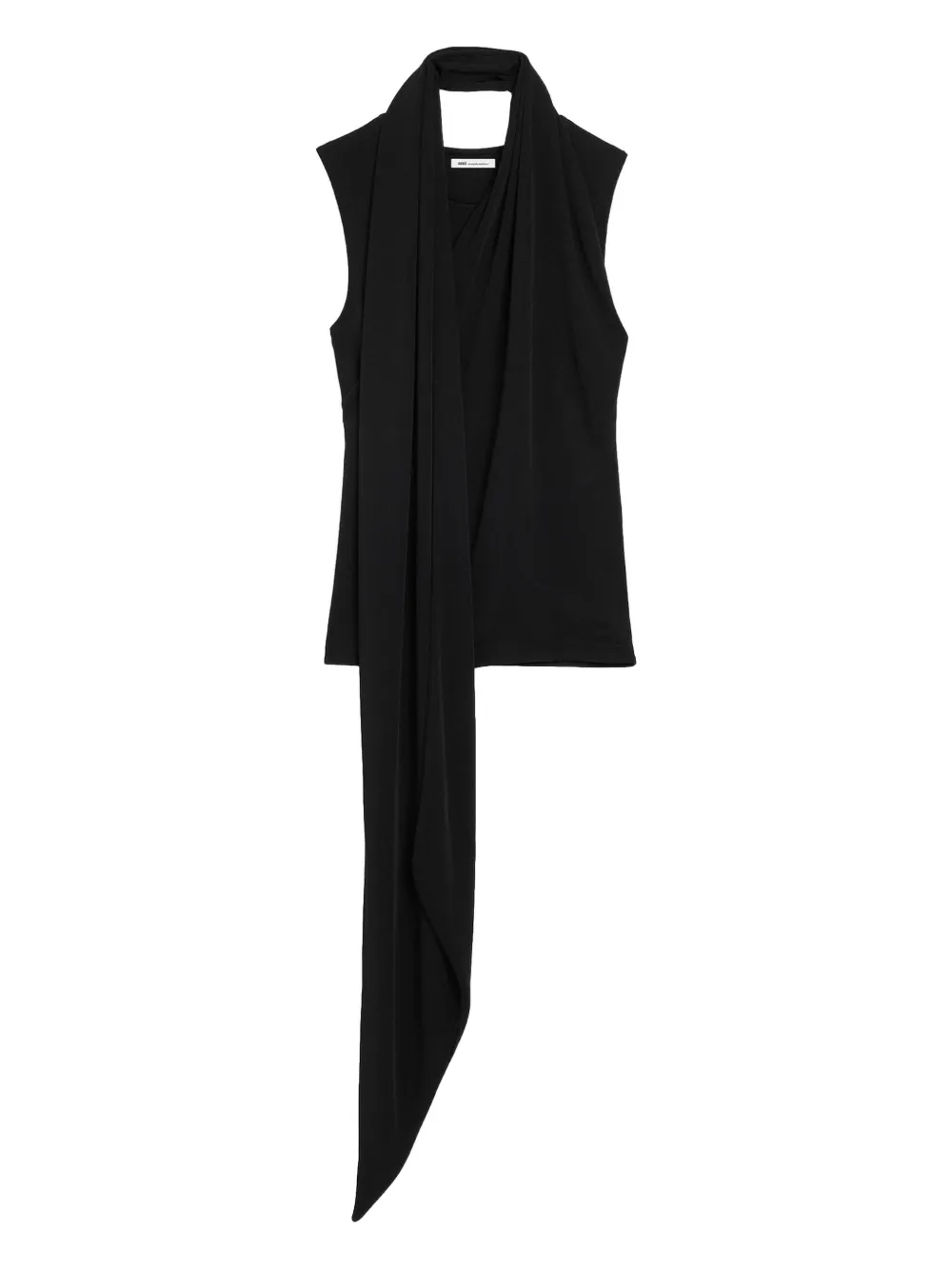 AMI Paris pussy-bow sleeveless top - Nero