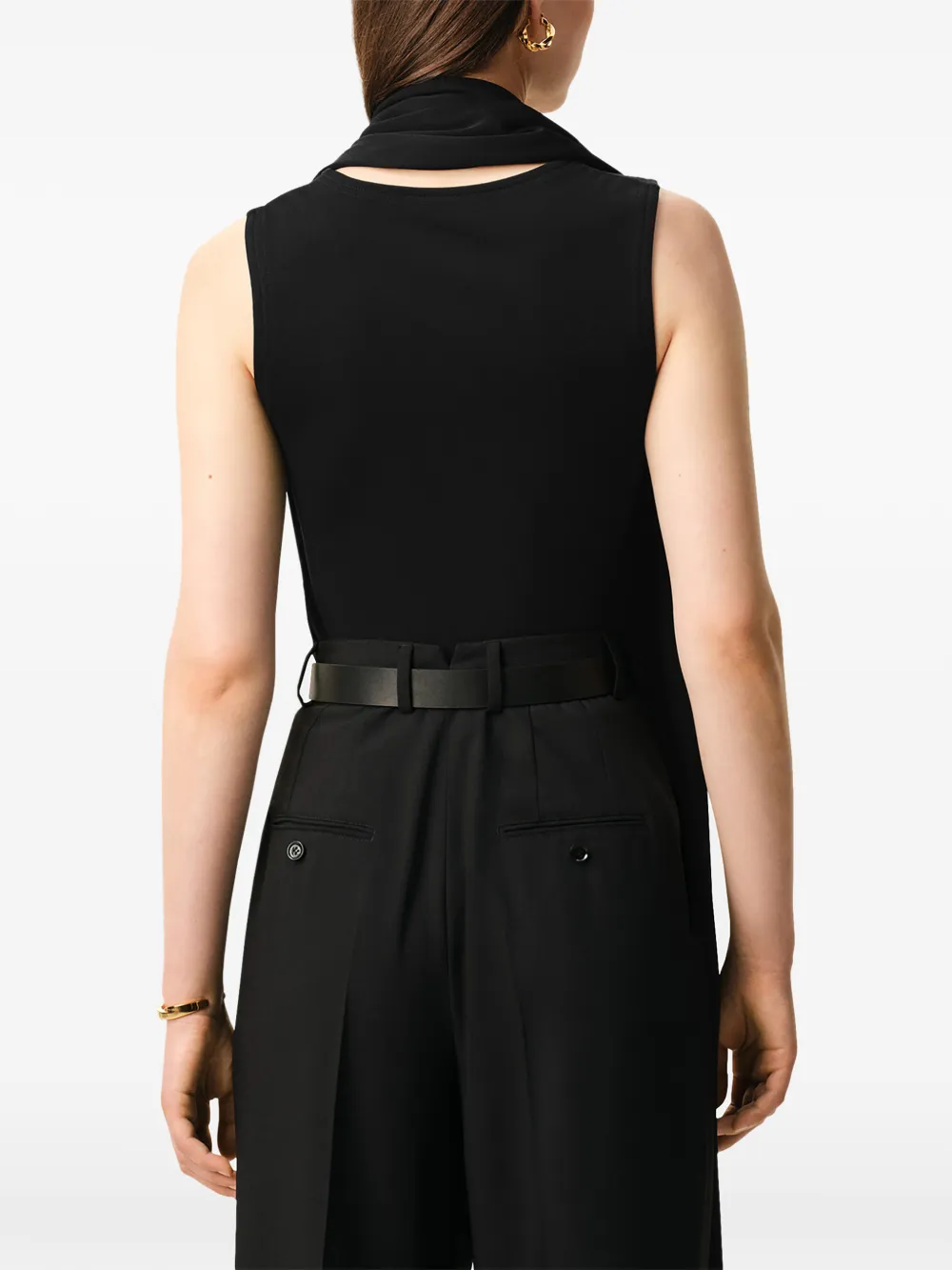 AMI Paris Mouwloze top Zwart