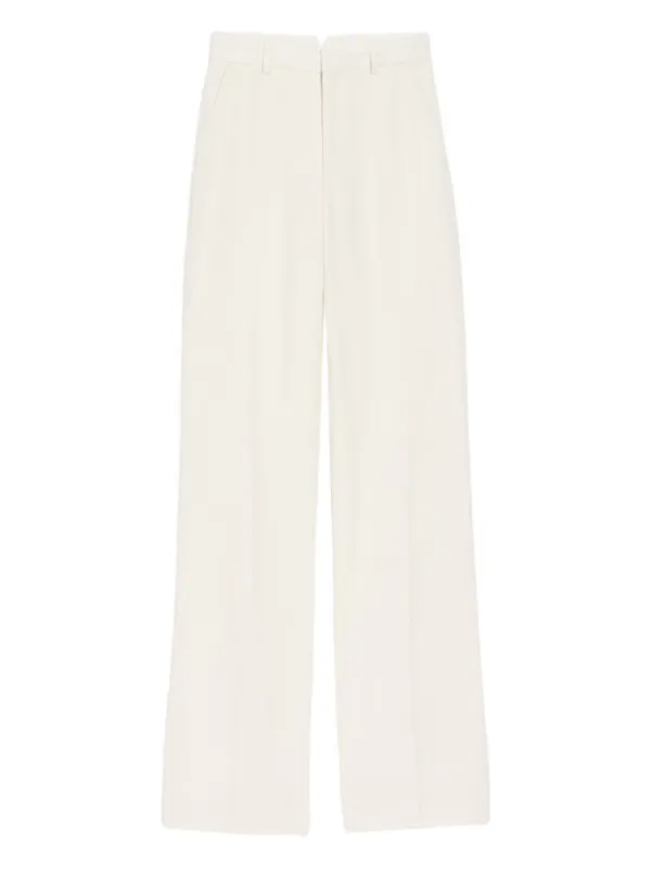 Ami Paris Blended Linen Low Waist Straight Pant in Neutrals