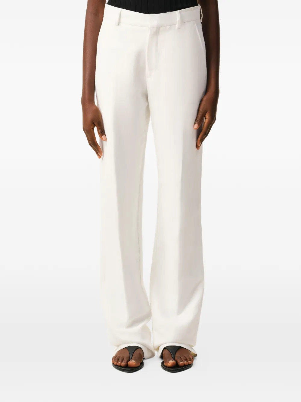 AMI Paris Pantalon met verborgen sluiting Beige