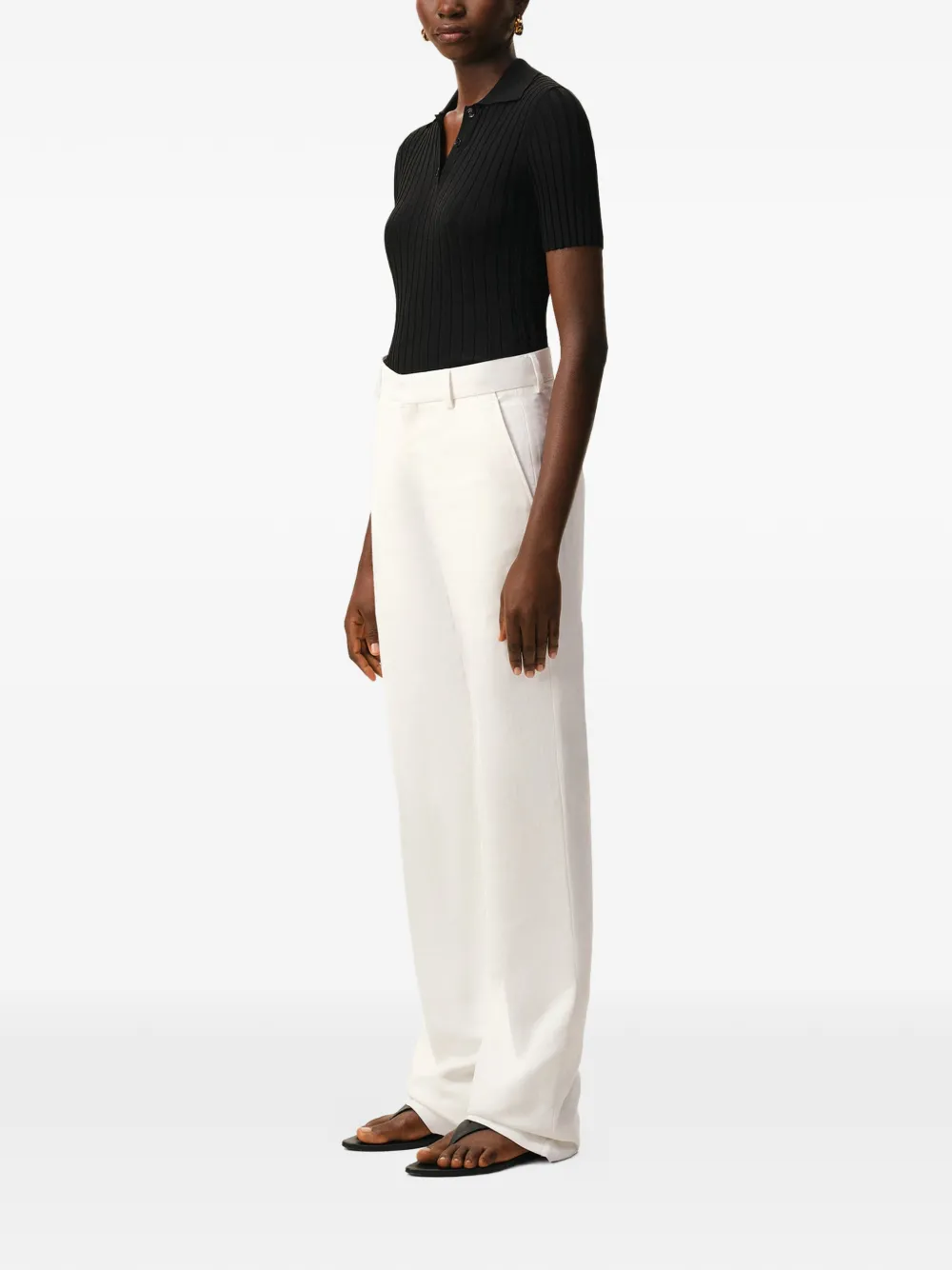  Ami Paris Concealed-fastening Tailored Trousers - Neutrals 