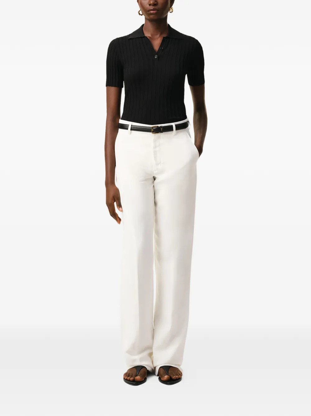  Ami Paris Concealed-fastening Tailored Trousers - Neutrals 