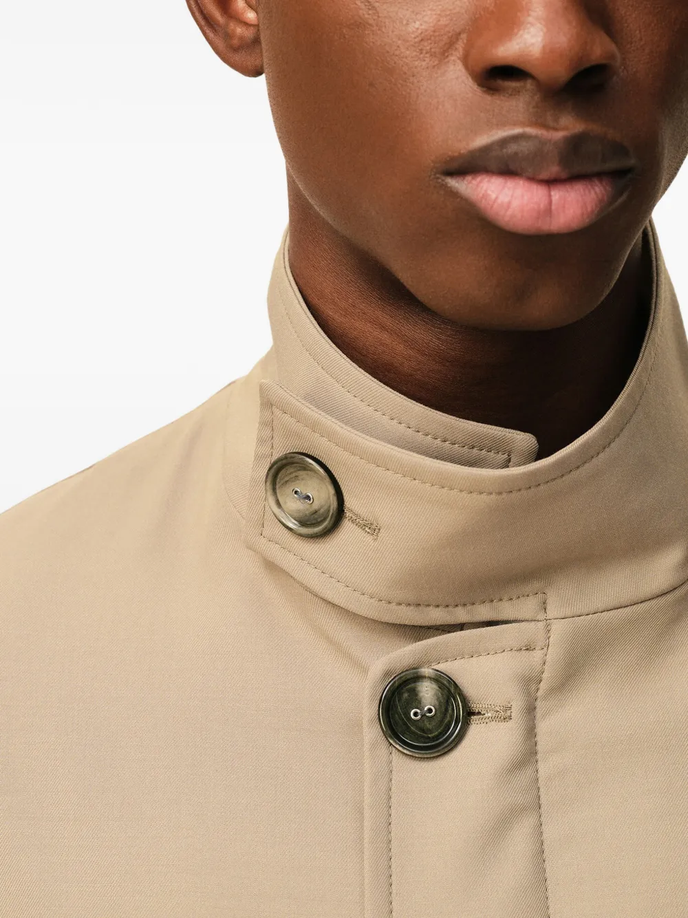 AMI Paris Harrington jack met opstaande kraag Beige